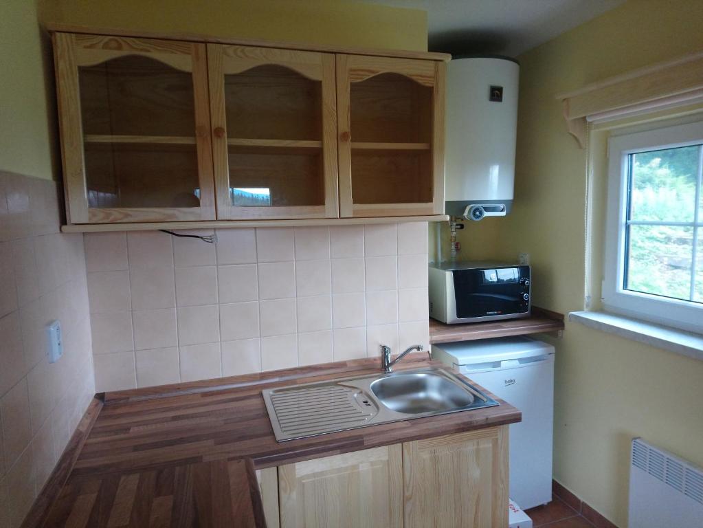 Kuchyň nebo kuchyňský kout v ubytování Chaty pod Knížecí, Trojanovice
