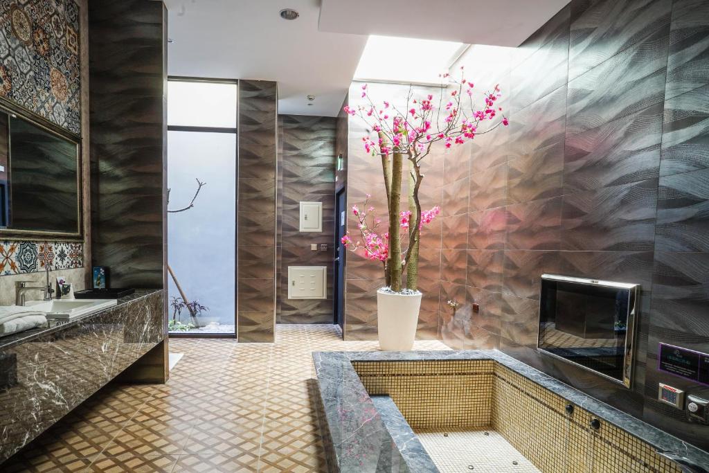 Kuchyň nebo kuchyňský kout v ubytování Shu Xin Motel