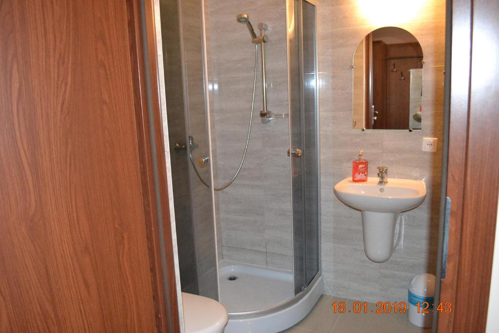 Koupelna v ubytování Hotelik Karter
