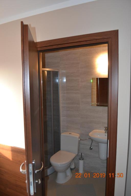 Koupelna v ubytování Hotelik Karter