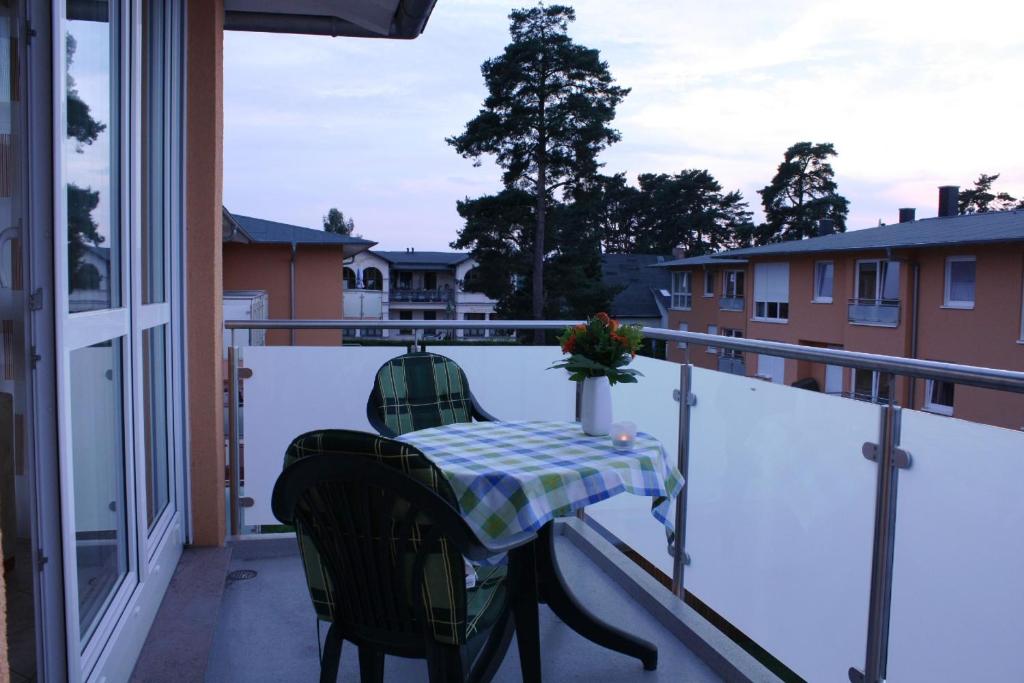 Balkón nebo terasa v ubytování moderne 3-Raum Ferienwohnung Strandmöwe mit Panoramafenster