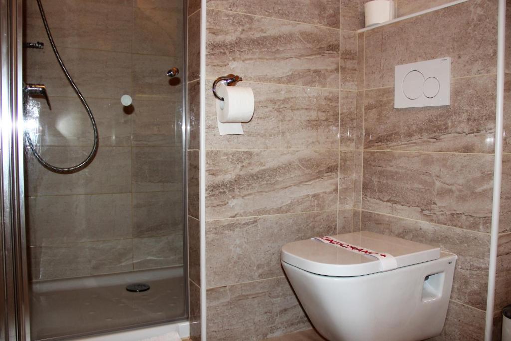 Koupelna v ubytování Apartments Koblar