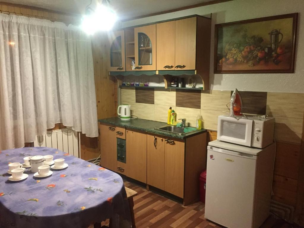 Köök või kööginurk majutusasutuses Guest House U Myrona