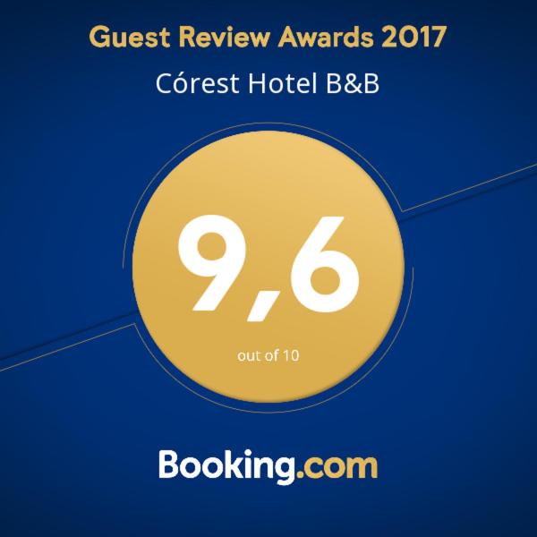 Certifikát, hodnocení, plakát nebo jiný dokument vystavený v ubytování Córest Hotel B&B