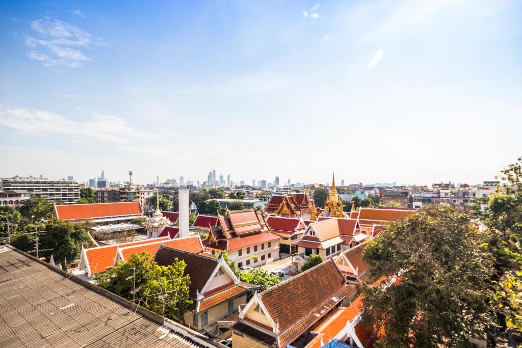 Nespecifikovaný výhled na destinaci Bangkok nebo výhled na město při pohledu z penzionu