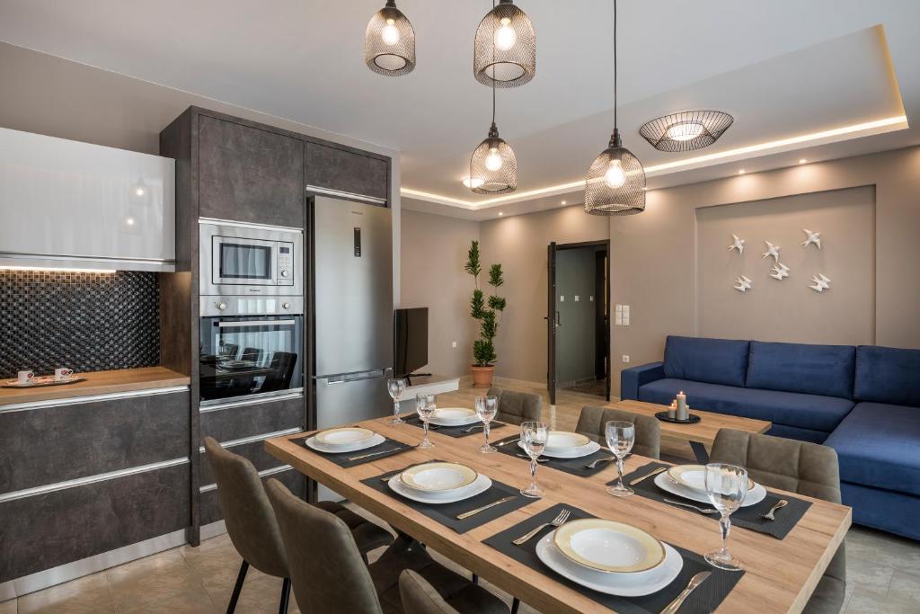 Kuchyň nebo kuchyňský kout v ubytování Mirma Luxury Apartment
