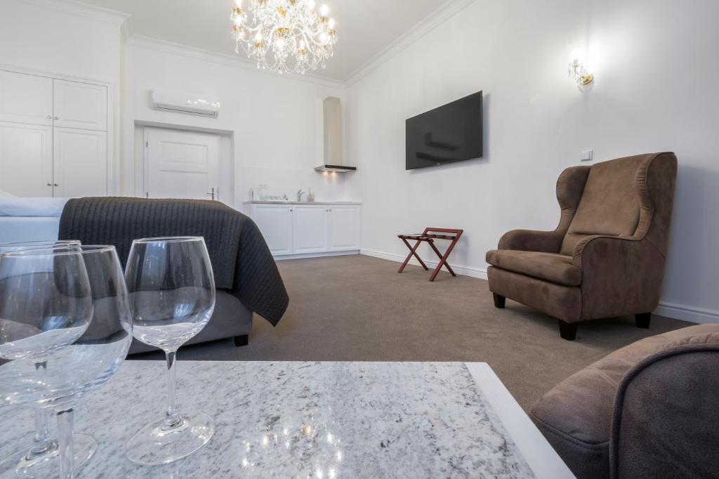TV a/nebo společenská místnost v ubytování Apartmány Arte