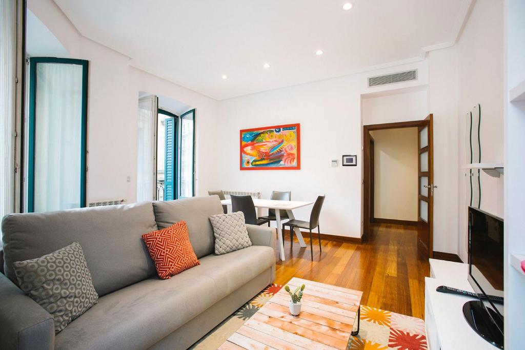 TV a/nebo společenská místnost v ubytování Apartamentos San Marcial 28