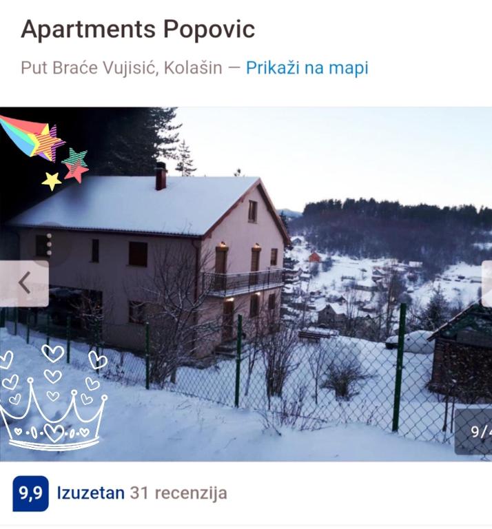 Apartments Popovic v zimě