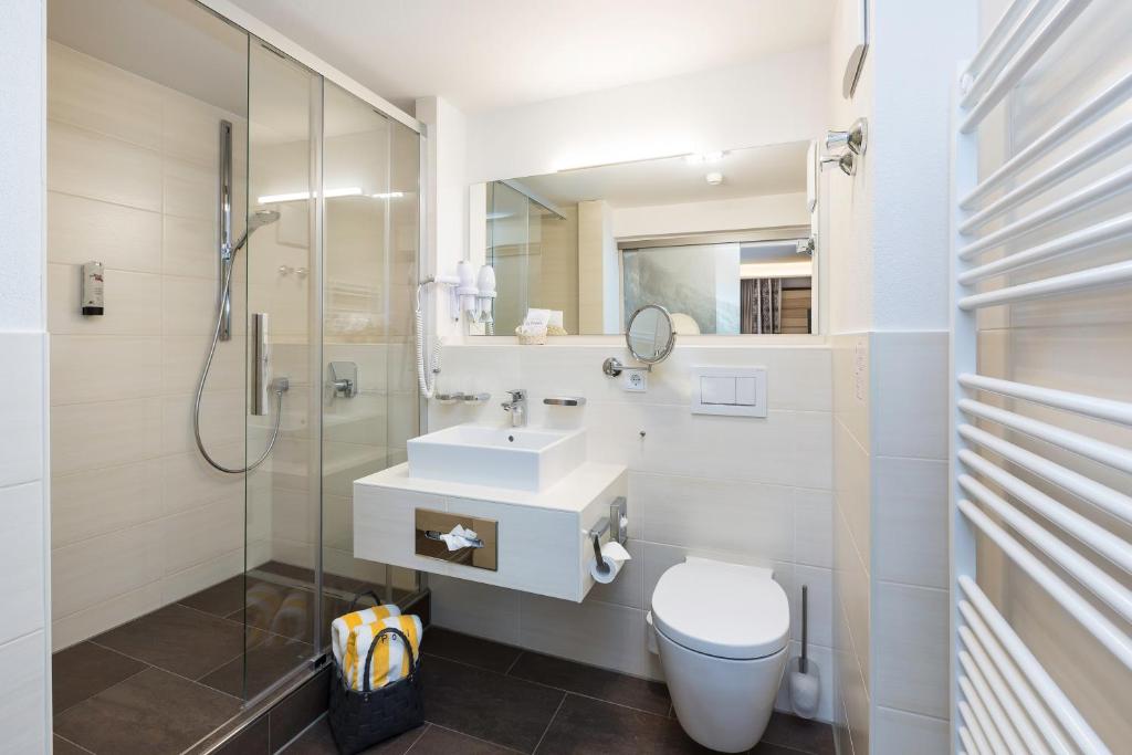 Koupelna v ubytování Hotel Filser