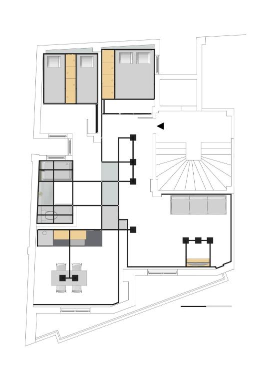 Plán poschodí v ubytovaní Semedaki, a modern appartment in the centre of history