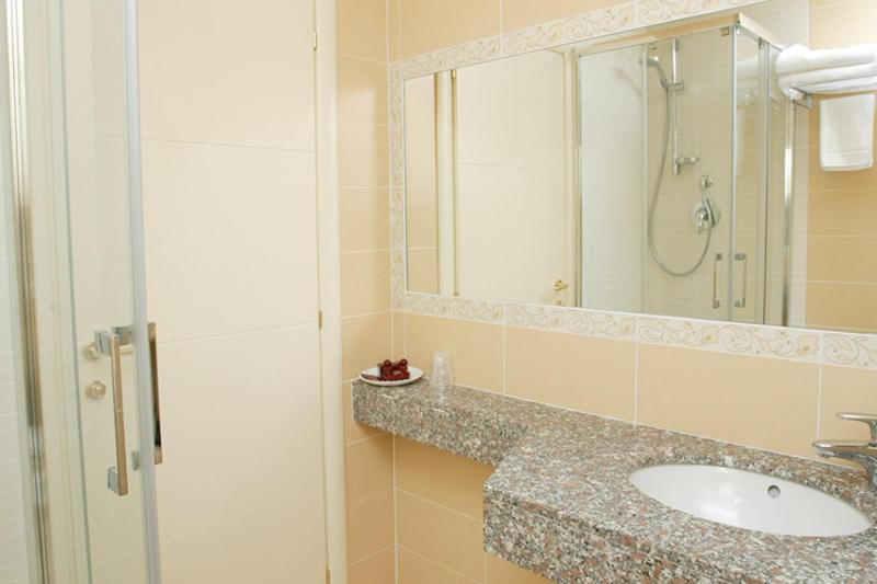 Koupelna v ubytování Hotel Alexander