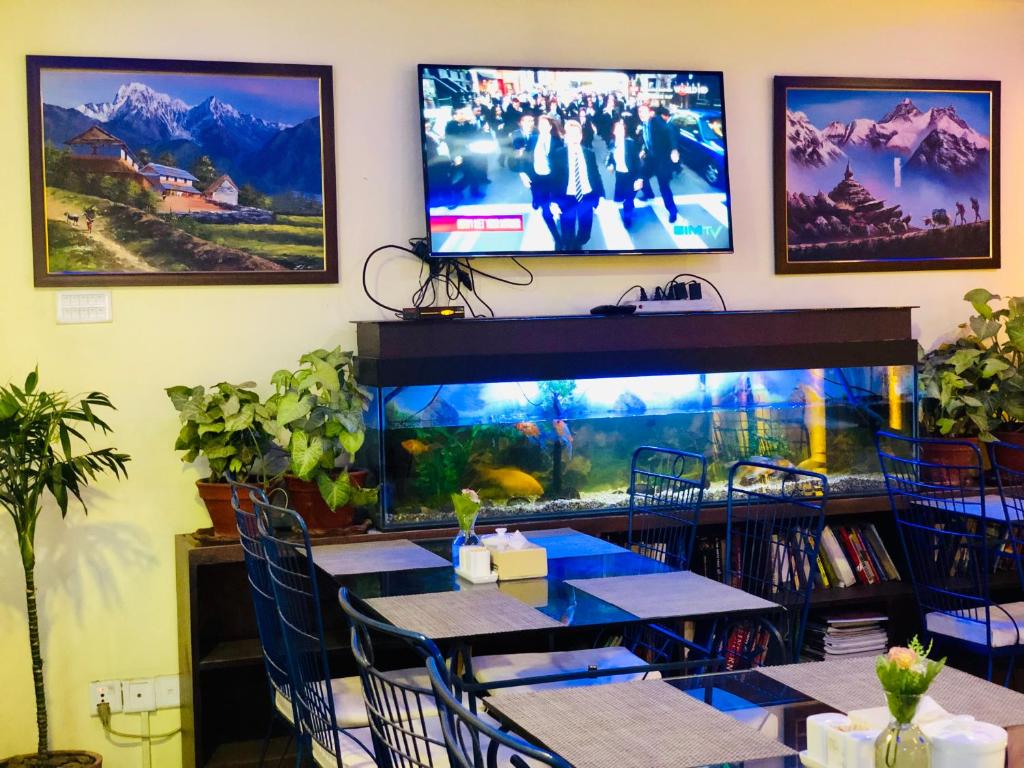 TV a/nebo společenská místnost v ubytování Backyard Hotel