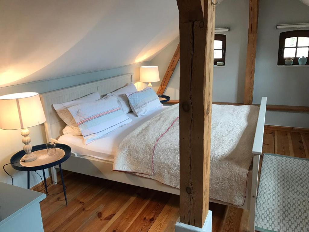 Postel nebo postele na pokoji v ubytování Pension Villa Fortuna