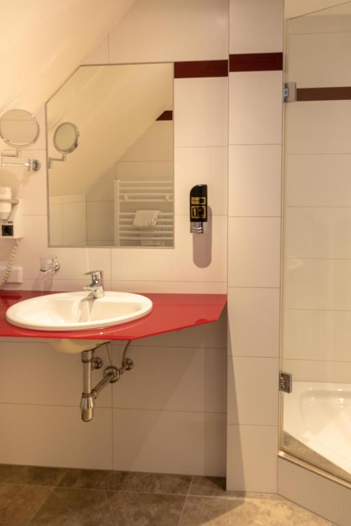 Koupelna v ubytování Hotel Anker