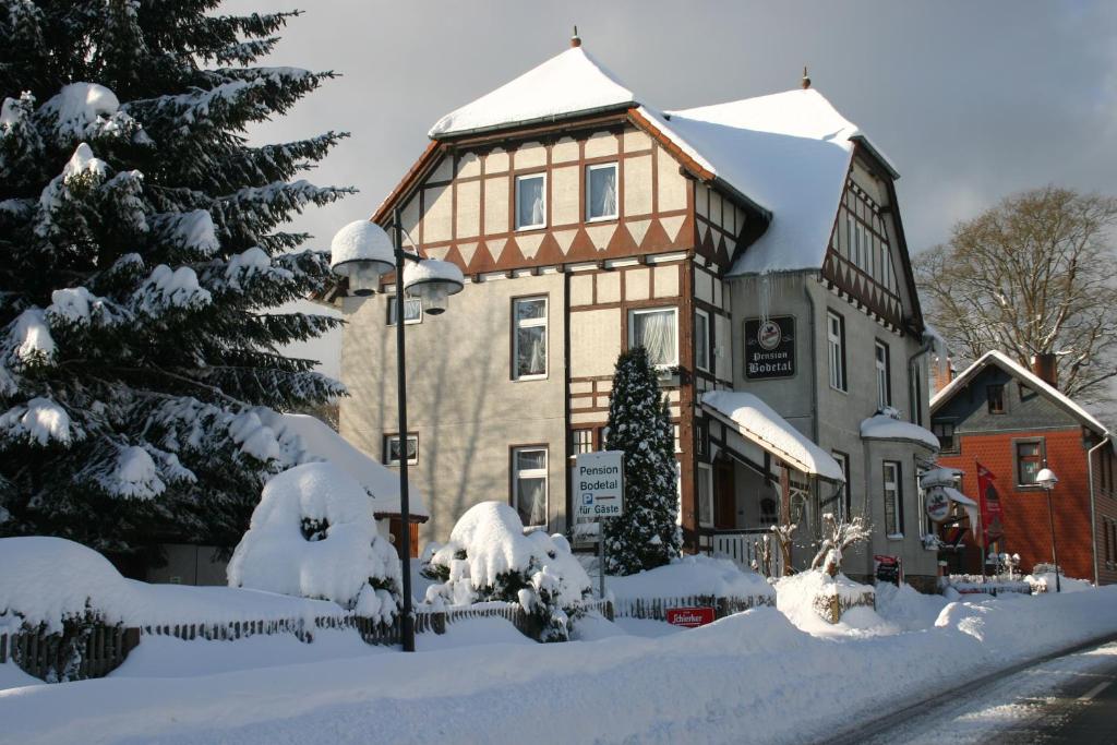 Pension Bodetal v zimě