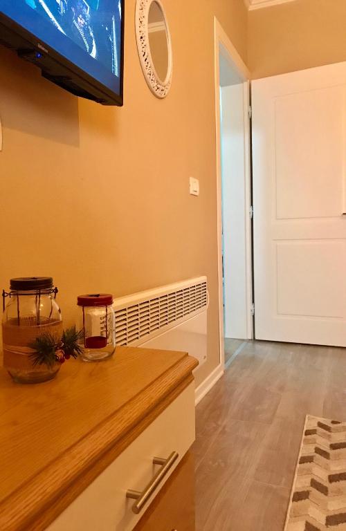 TV a/nebo společenská místnost v ubytování Elite Apartments Korçë