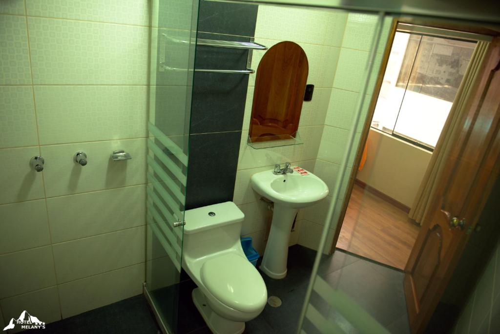 Koupelna v ubytování Hotel Melanys