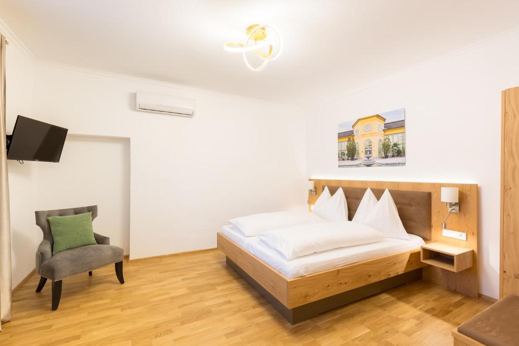 Postel nebo postele na pokoji v ubytování Altes Backhaus