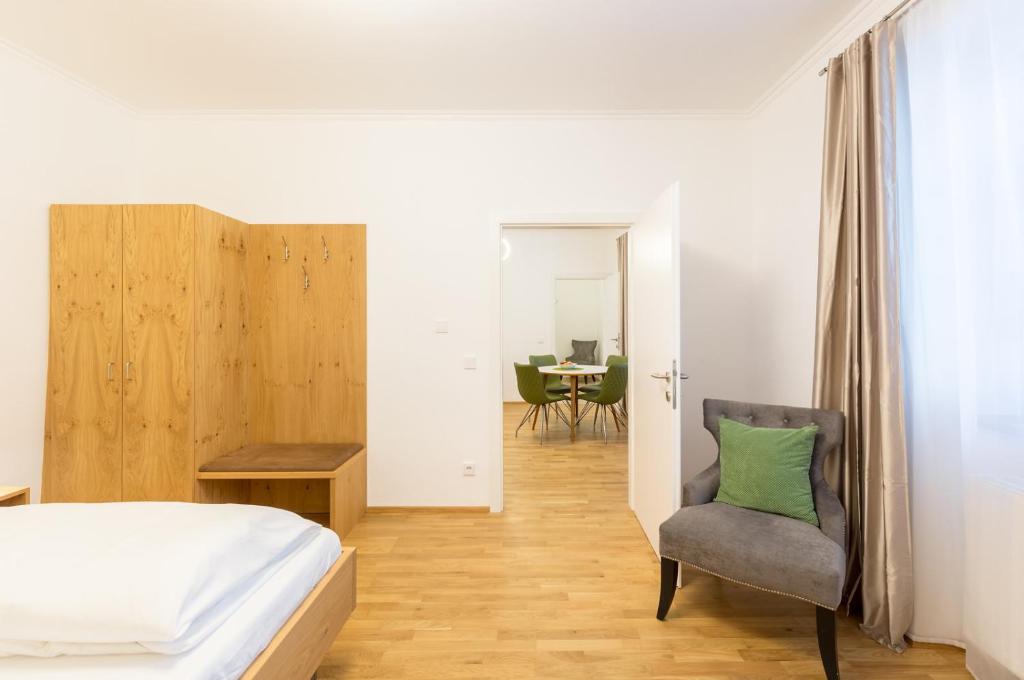 Postel nebo postele na pokoji v ubytování Altes Backhaus