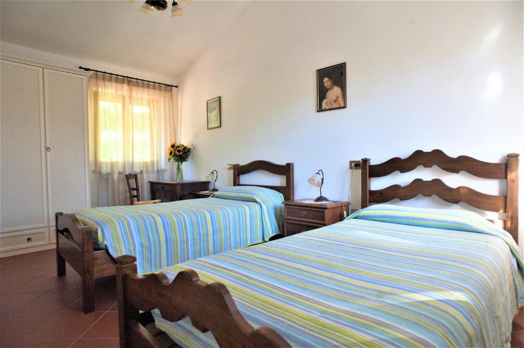 Łóżko lub łóżka w pokoju w obiekcie Casa delle Palme