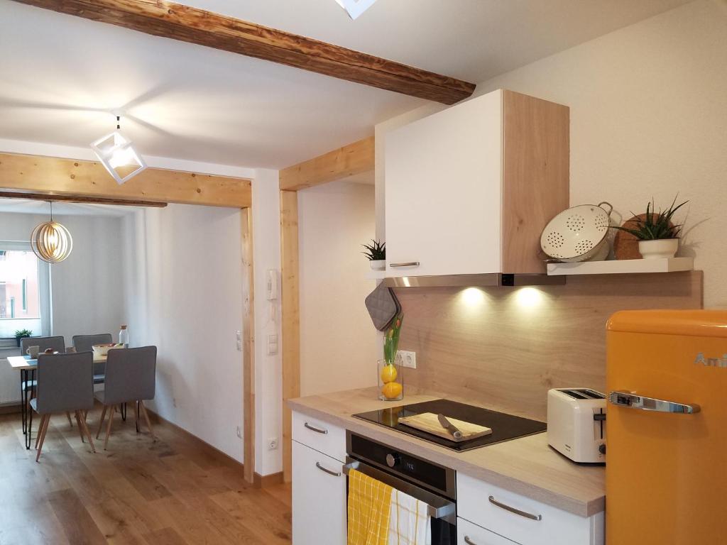 Kuchyň nebo kuchyňský kout v ubytování Zur alten Bäckerei - Finsterbergen