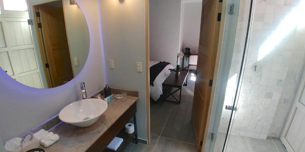 Koupelna v ubytování Hotel Casa Once