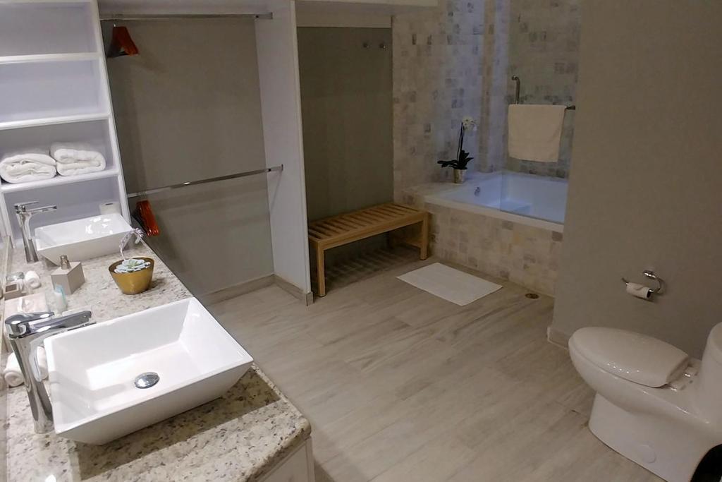 Koupelna v ubytování Hotel Casa Once