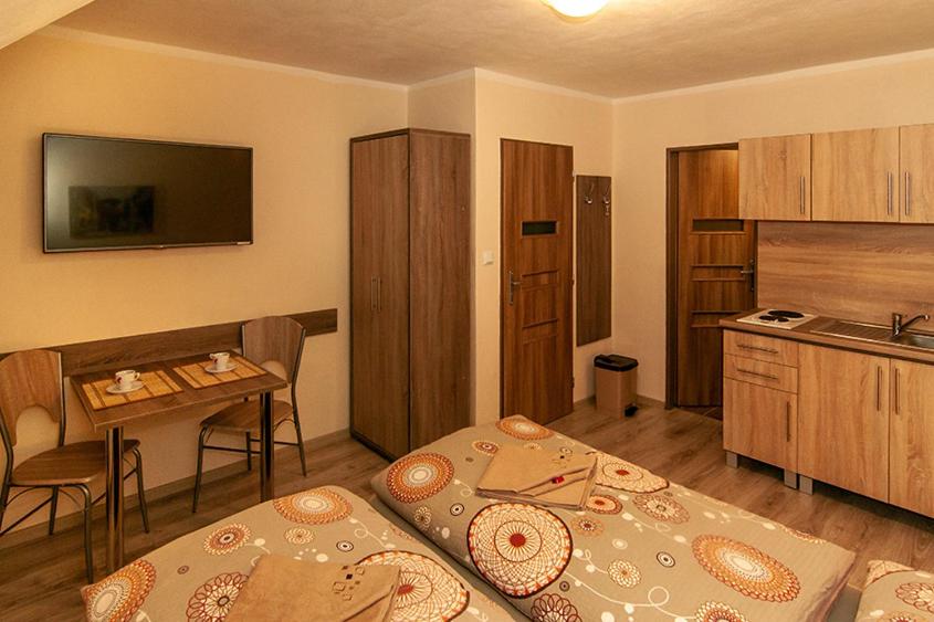 Kuchyňa alebo kuchynka v ubytovaní Apartmány Ďurik