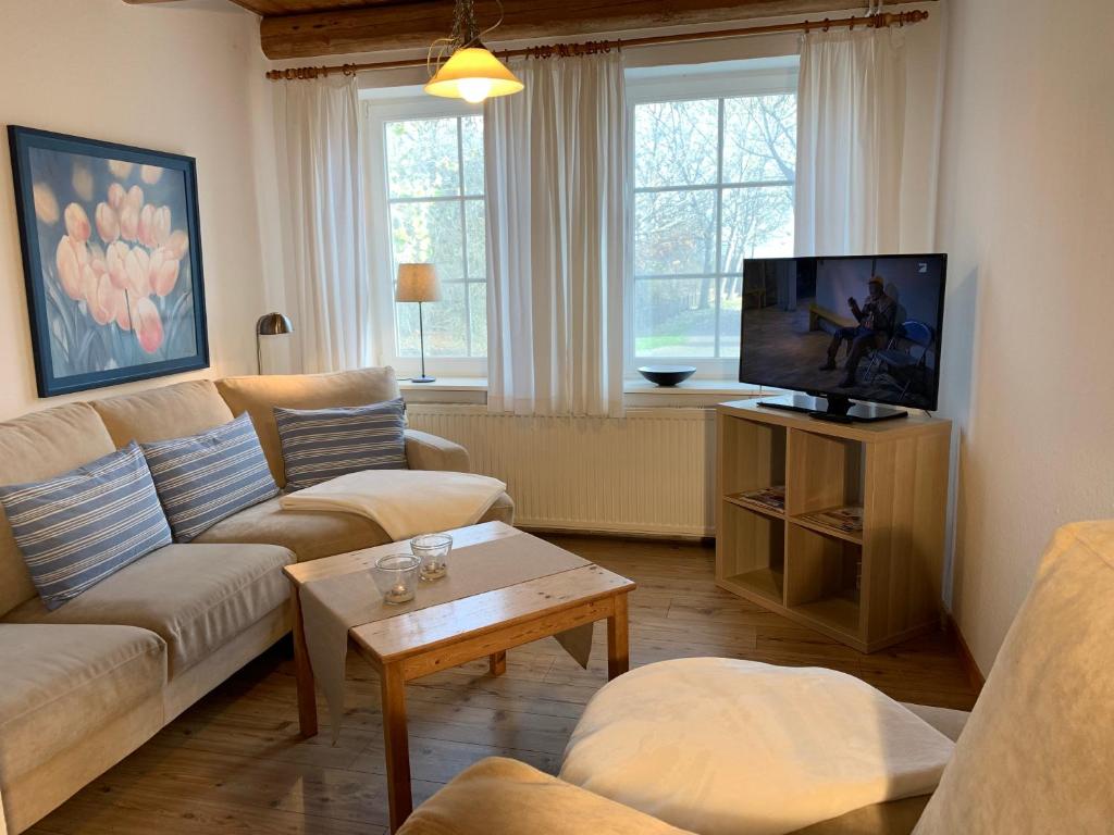 TV a/nebo společenská místnost v ubytování Ferienhof Utech