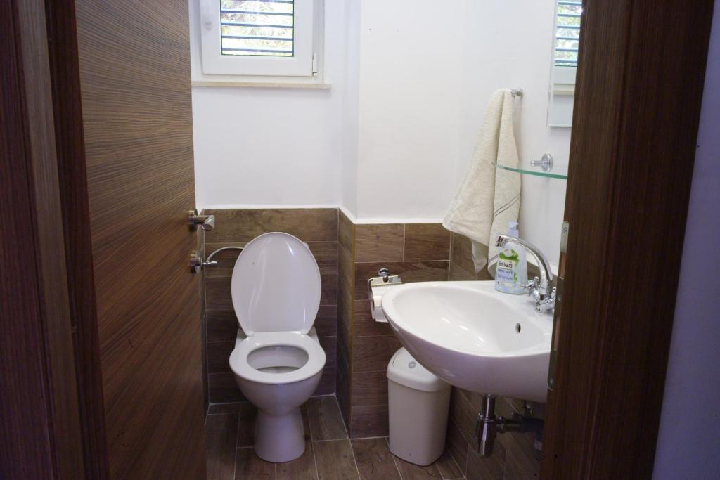 a bathroom with a toilet and a sink at Villa Vinki in Mlini