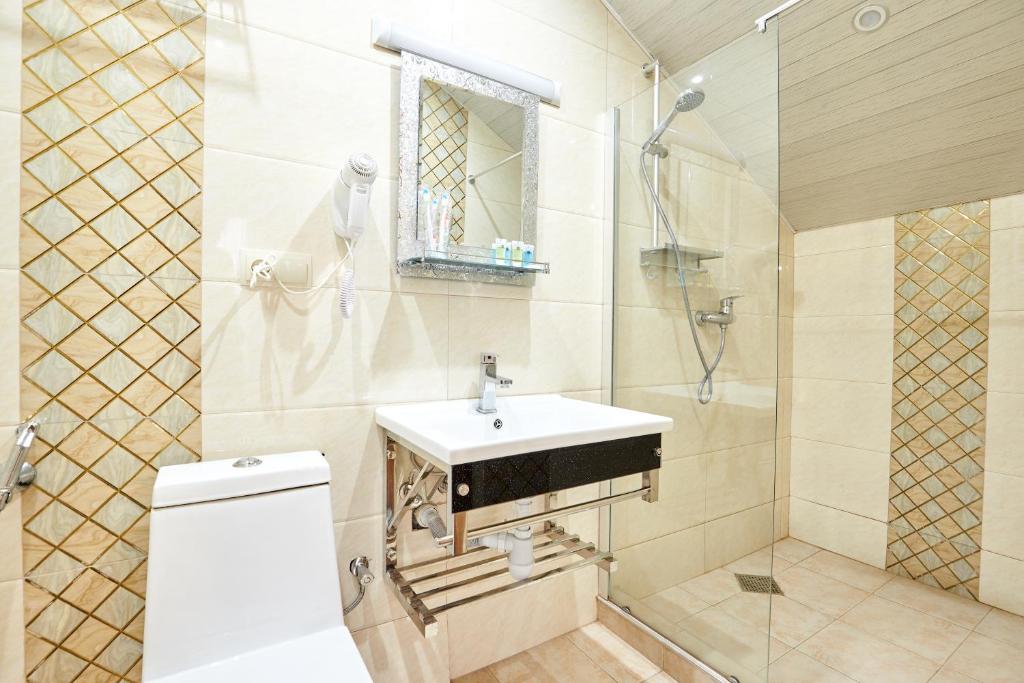 Koupelna v ubytování Hotel Diadema