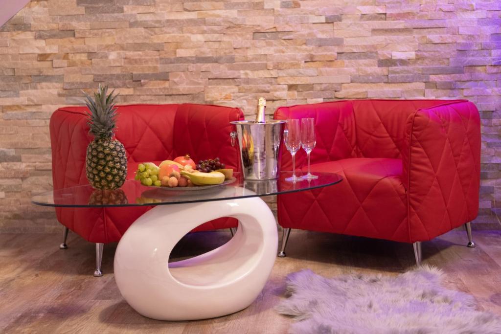 Posezení v ubytování Romantický wellness suite hotel Heinz
