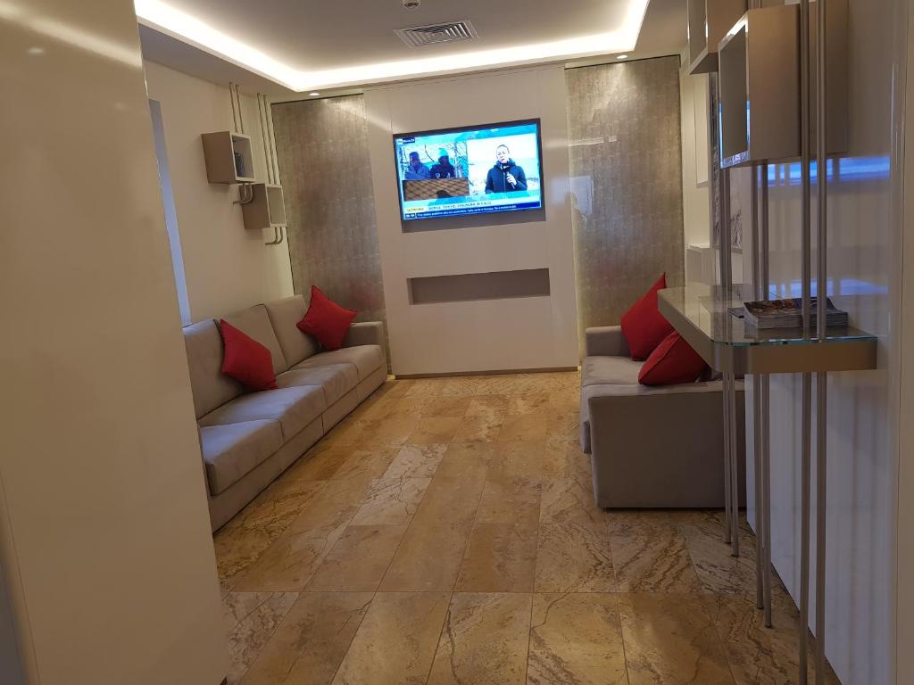 TV a/nebo společenská místnost v ubytování Hotel Elisabeth Due