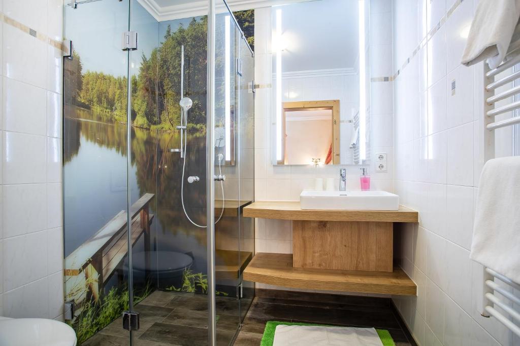 Koupelna v ubytování Seehotel St Hubertus