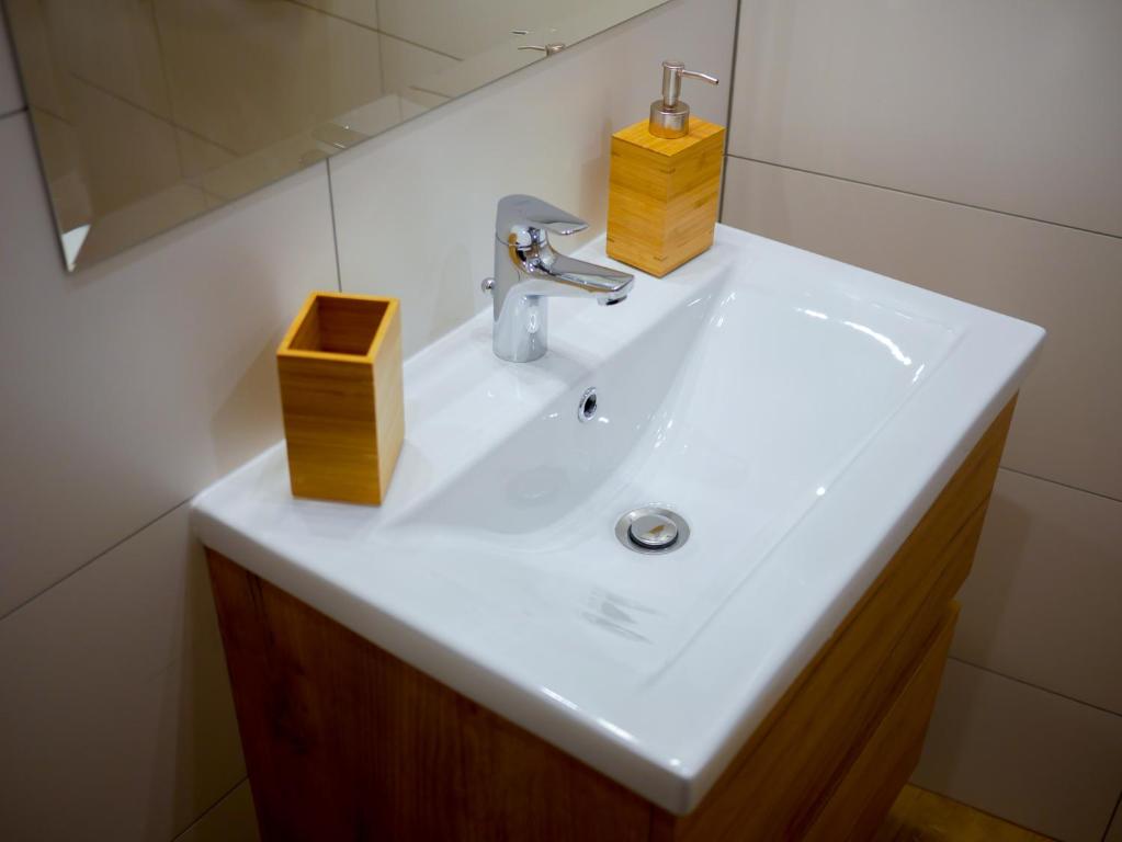 Kúpeľňa v ubytovaní Apartament Przy Deptaku