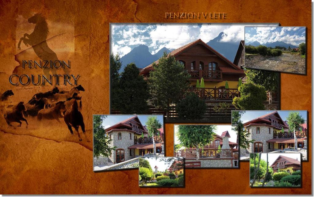 un collage de fotos de una casa en Penzión Country en Stará Lesná