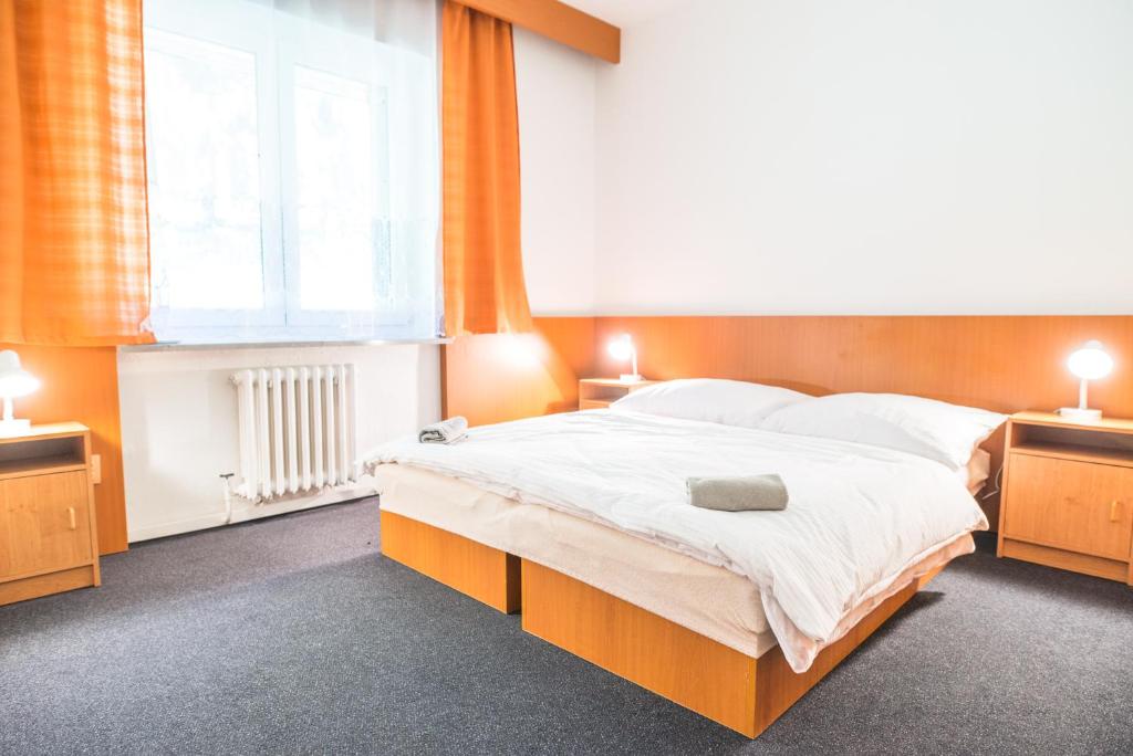 Postel nebo postele na pokoji v ubytování Horský hotel Kozubová