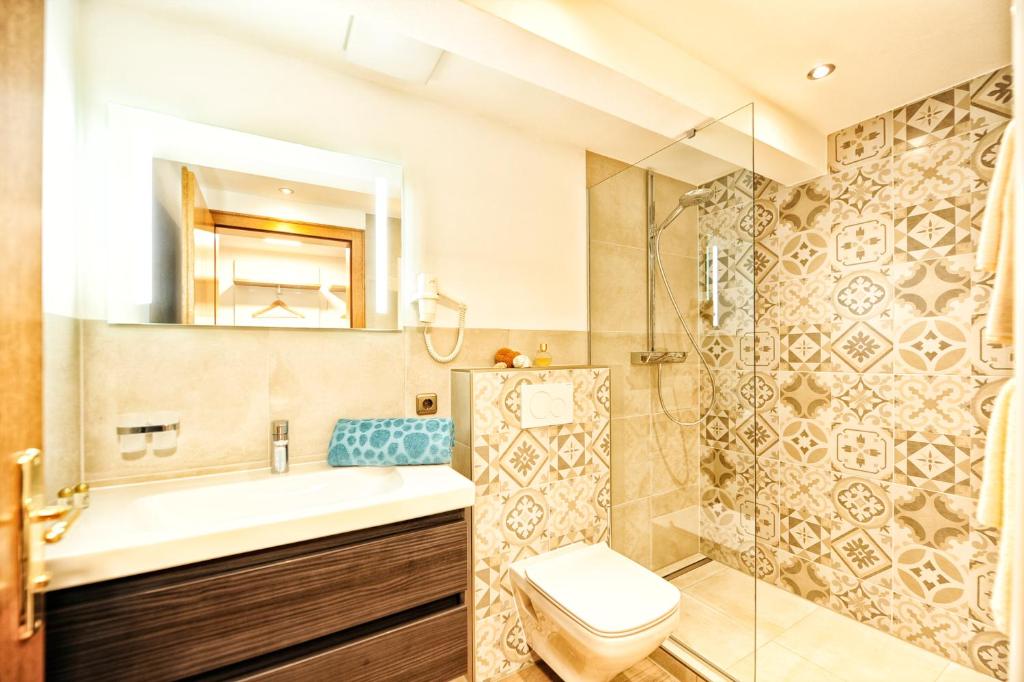 Koupelna v ubytování Appartements & Chalets Wiesenruh