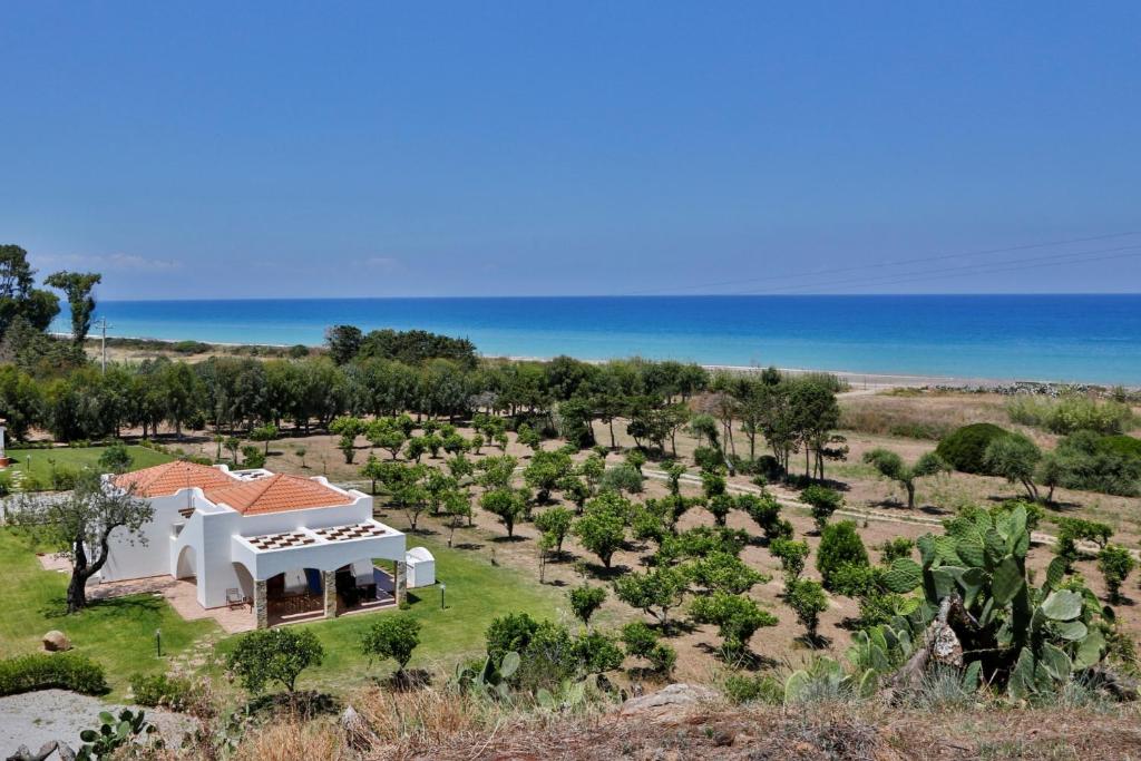 an aerial view of a house with a garden at Verdemare in Cefalù