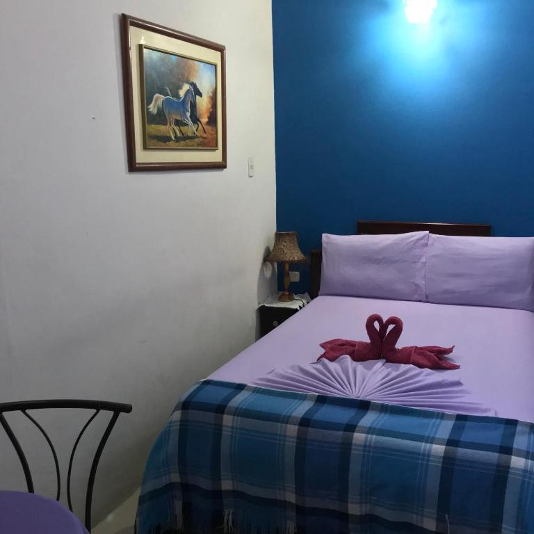 Postel nebo postele na pokoji v ubytování Hostal Puerto Azul