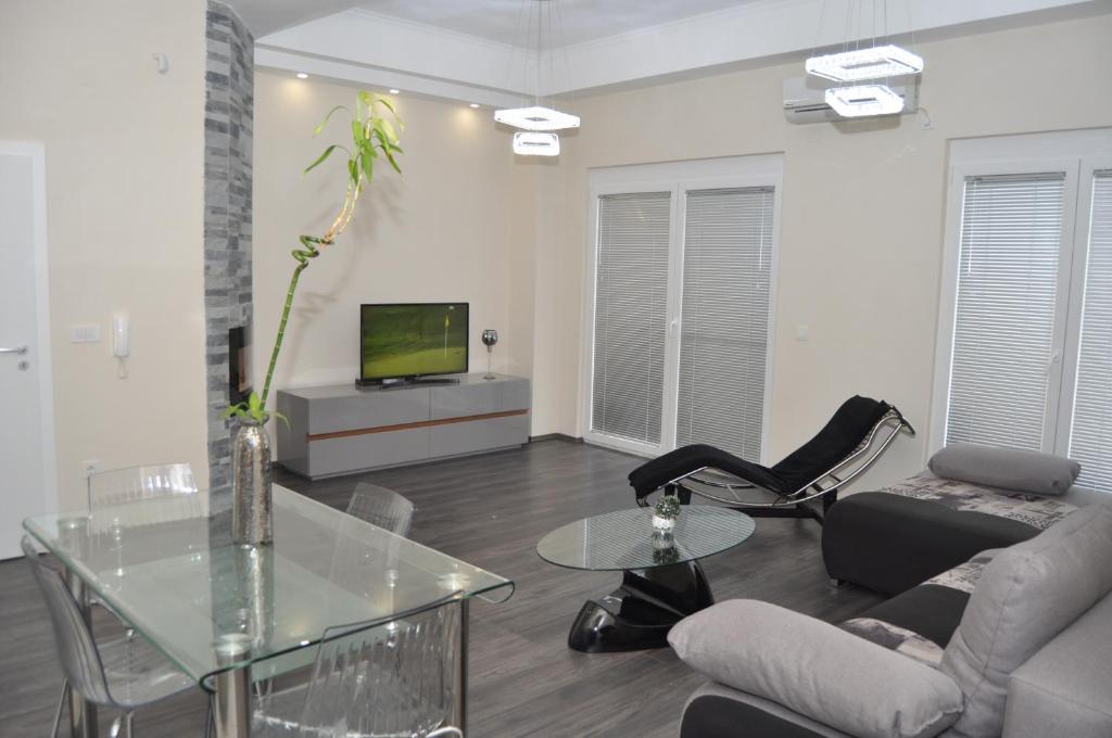 TV a/nebo společenská místnost v ubytování Comfort Deluxe Kosmos Apartments