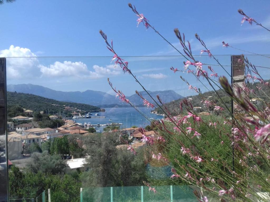 a view of a city and a body of water at Villa Lydia in Meganisi