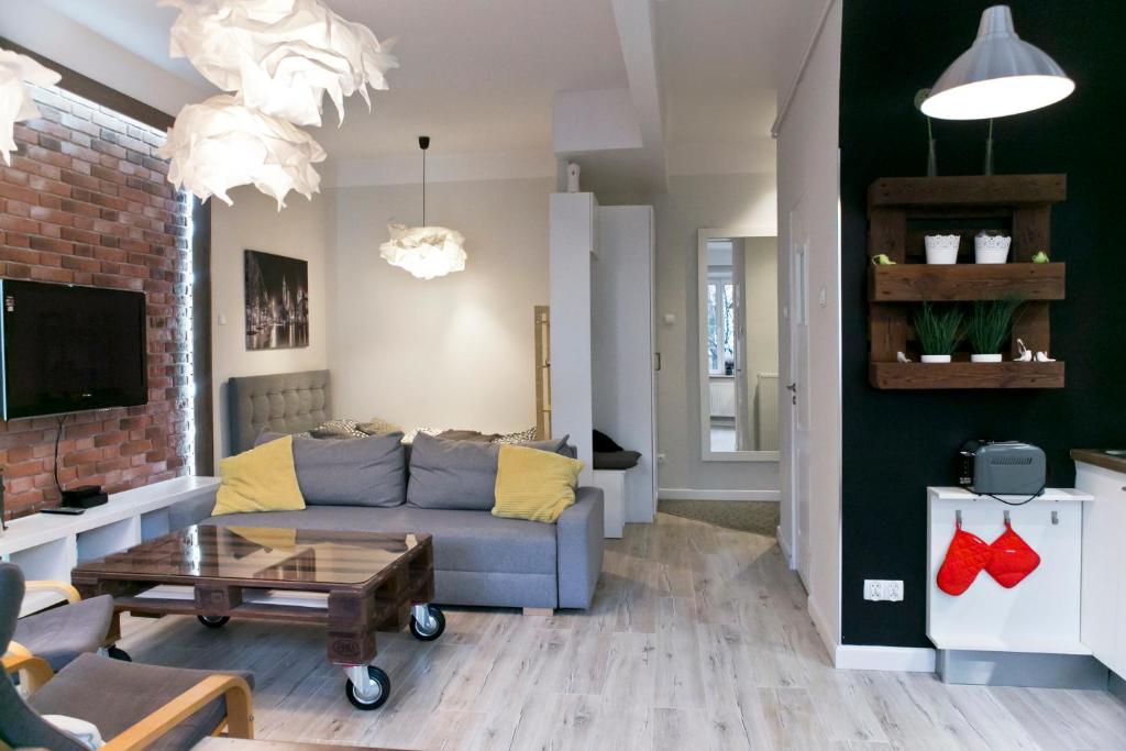 Posedenie v ubytovaní Cichy apartament w centrum Krakowa Salwator
