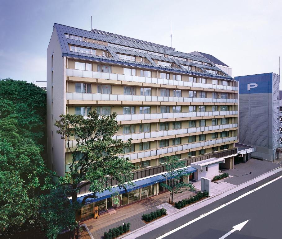 an overhead view of a building on a street at Hotel Garden Square Shizuoka in Shizuoka