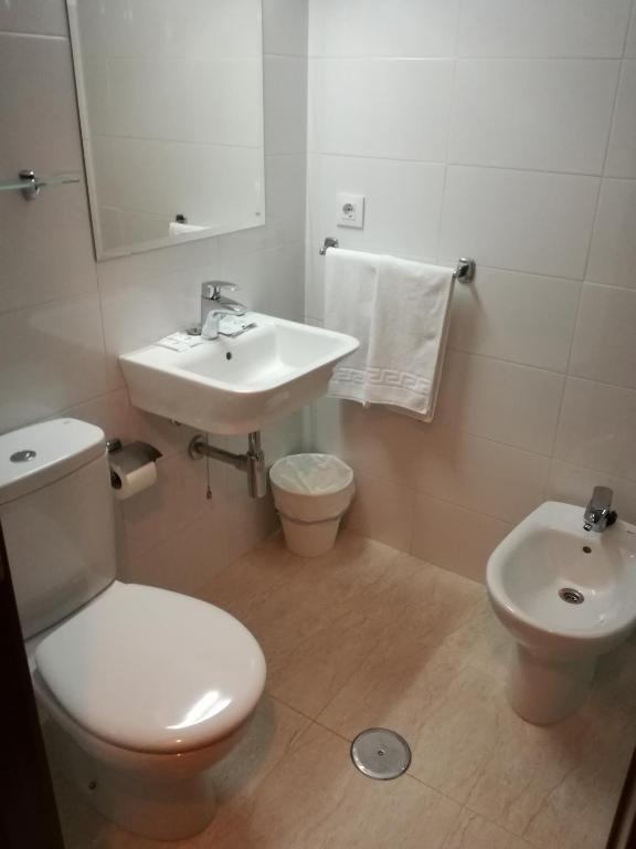 Koupelna v ubytování Hotel Almendra