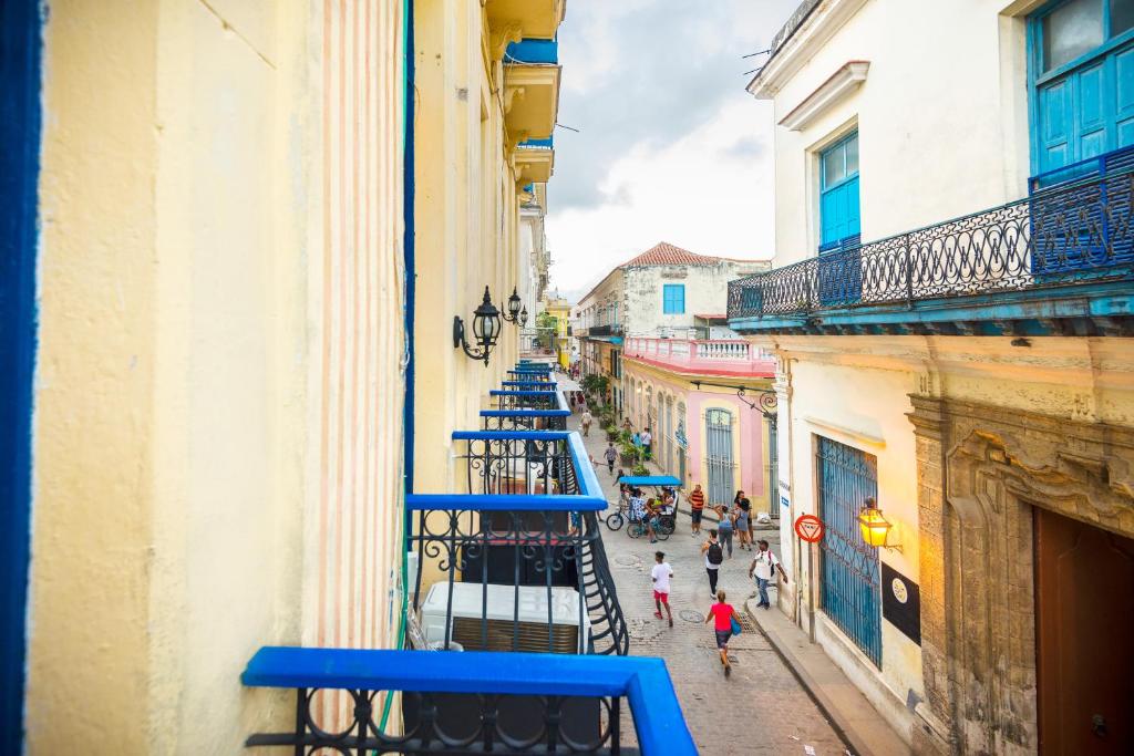 a view of a street from a balcony of a building at Balcones Habana Vieja in Havana