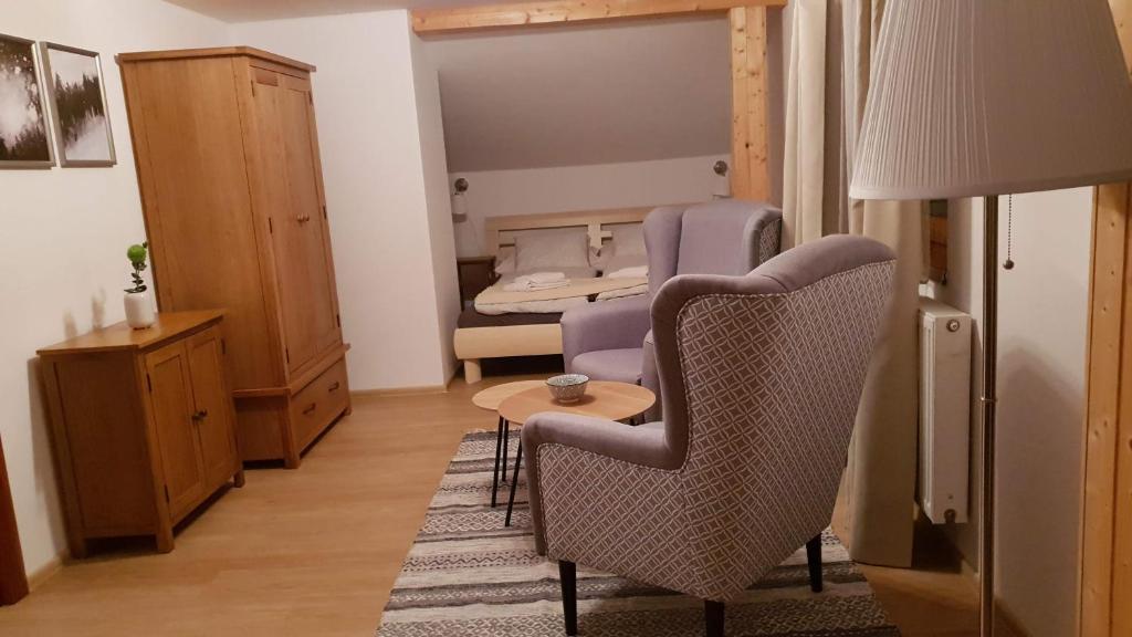 A seating area at Stará Lesná ADEX