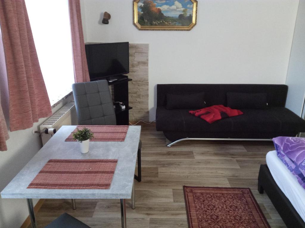 TV a/nebo společenská místnost v ubytování Am Mühlteich