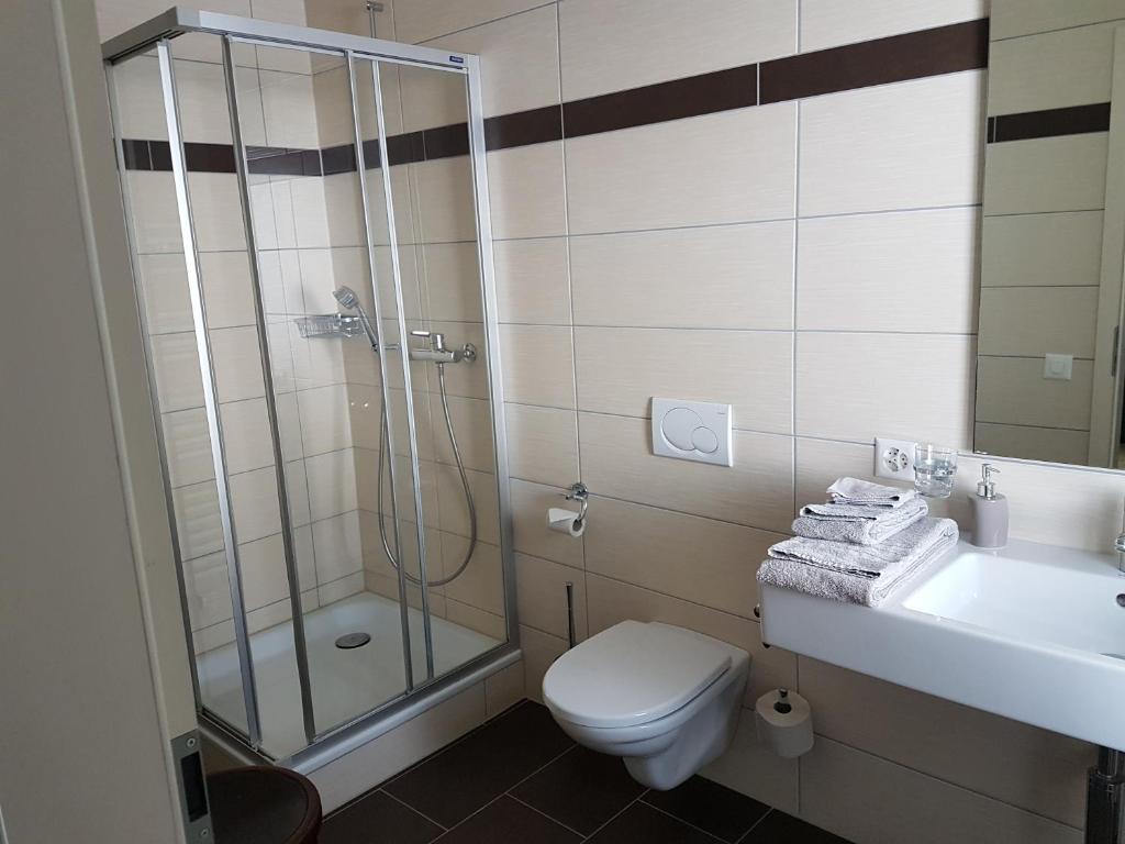 Koupelna v ubytování Auberge de la Couronne